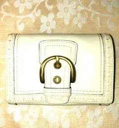 [春(貼る)財布☆]COACH コーチ 二つ折り財布 ウォレット ホワイト