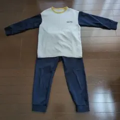 UNIQLO AIRism パジャマ上下セット 140 ホワイト/ネイビー