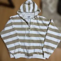 USPP ストライプパーカー Mサイズ ホワイト/ゴールド　　金ラメ