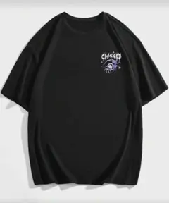 ユニークグラフィック黒Tシャツ サブカル