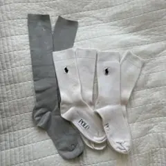 Polo Lauren ソックス 3足セット　ホワイト　グレー　約24cm