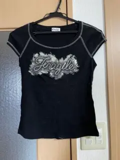 Fragile 刺繍 キャップスリーブ Tシャツ　Y2K ビンテージのサムネイル