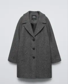 ZARA キッズ 新品 ヘリンボーン柄ロングコート 120
