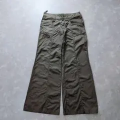 y2k ワイドパンツ　ブーツカット　ジップ　平成ギャル　00'S　ブラウン　春