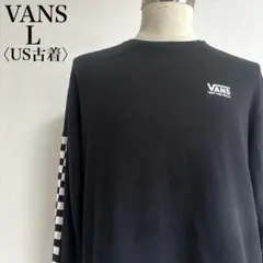 バンズ VANS ロンT チェッカーフラッグ ロゴ 長袖 Tシャツ ブラックのサムネイル