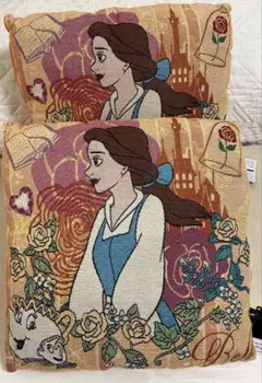 ディズニープリンセス ゴブラン織風クッション ベル2個