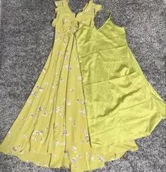 【新品未使用】snidel 花柄 ロングワンピース フリル ノースリーブ