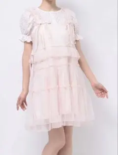 merry jenny チュールドロストミニキャミワンピース ピンク