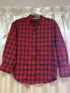 レッドブラックチェック長袖シャツ