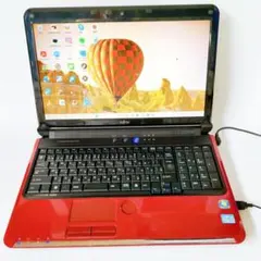 新品SSD快速⭐メモリ8GB⭐カメラ付⭐設定済ですぐ使える✅レッドノートパソコン