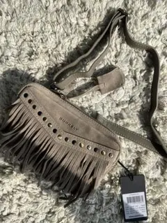 19/5掲載まで 新品 BURKELY フリンジショルダーバッグ ベージュ