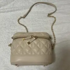 【RANDA】キルティング2WAYバニティバッグ／クリーム色