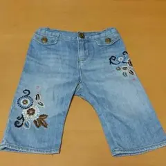 値下げ、BabyGAP　刺繍入りのデニム(七分丈)
