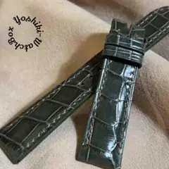 cro-1946 クロコダイル 腕時計ベルト グロス オリーブク ラグ幅21mm