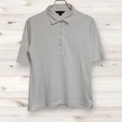 B583【LANDS'END】ランズエンド 半袖ポロシャツ（S）白無地 綿100