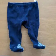 ネイビー 紺　 足付きパンツ 80　ズボン　足まで覆われたパンツ