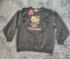 新品　フリル　長袖トレーナー　 ハローキティ　 ビンテージ加工　サンリオ