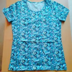 リバティ Liberty 花柄 半袖 Tシャツ ブルー系 Sサイズのサムネイル