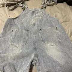 デニムブルー サロペット 調整可能ストラップ