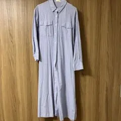 earth music &ecology ストライプ 長袖シャツワンピース Ｆ