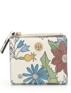 トリーバーチ　二つ折り財布　Tory Burch 花柄　ピンク