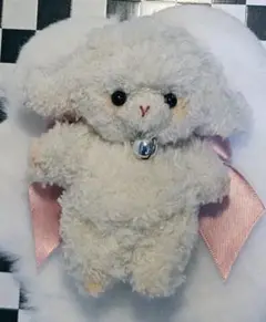 ひつじのモコちゃん（きなり）モール人形　モールドール　モールアートキーホルダー
