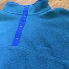 80s L.L.Bean ハーフスナップ フリース 筆記体ロゴ Lサイズ