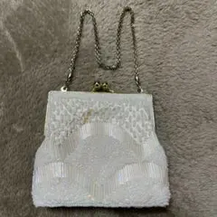 ビーズ装飾 アンティーク パーティーバッグ　コインケース　がま口