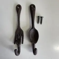 アイアンフック　スプーンとフォーク