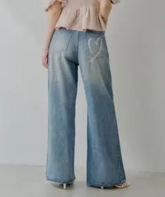 chico ハートプリントボックスワイドデニムパンツ ブルー系その他2 2 L