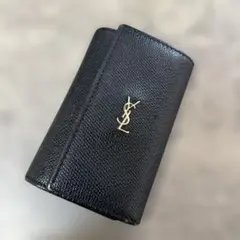 YSL 黒レザーキーケース イヴ・サンローラン