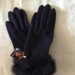 新品 毛皮付き 手袋