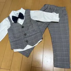 フォーマルセット 90サイズ グレー系チェック