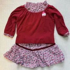 ファミリア セットアップ ベロア コーデュロイ 秋冬 美品
