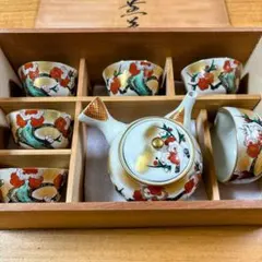 未使用 九谷焼 正峰窯 銘々皿5枚 テーブルコーディネート 料亭 レストラン 伊野正峰 日本の伝統工芸品【九谷焼】 5号皿揃 赤絵 (K9-144