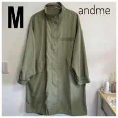 美品 andme アンドミー アウター グリーン カーキ ノーカラージャケットのサムネイル
