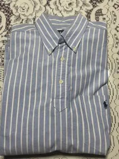 ポロ・ラルフ・ローレン 長袖シャツ 青と白のストライプ