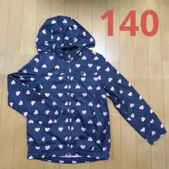 140 GAP ハート柄フード付き ウィンドブレーカー ネイビー