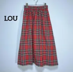 LOU チェックスカート フレアスカート