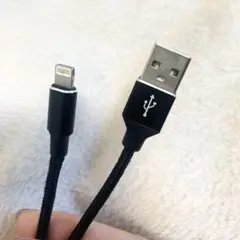 iPhone to USB ケーブル USB＋ライトニング ブラック黒 1m②
