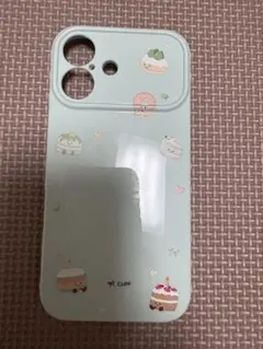 iPhoneケース パステルグリーン スイーツ柄