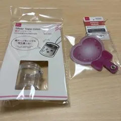 推し活ペンライト型フォトフレーム　ピンク　 銀テープケース　ダイソーのサムネイル