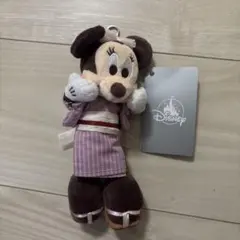 ミニーマウス 和服 ぬいぐるみ キーホルダー付き