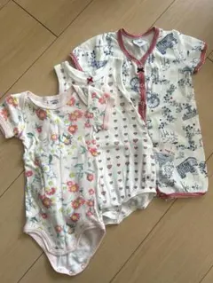 プチバトー　半袖ボディスーツ3点セット　70