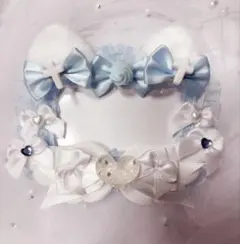 コンカフェ 名札 ねこ 水色 白