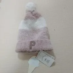 【未使用品】ジェラートピケ　ピンクホワイトボーダーベビー帽子