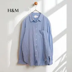 ✽エイチアンドエム シャツ【38】綿100% ストライプ カジュアルb256