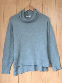 Samansa Mos2 blue レディース ハイネックニット フリーサイズ
