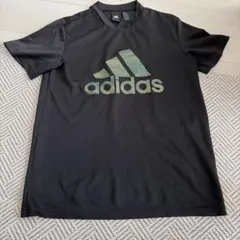adidas 黒 Tシャツ Mロゴプリント 半袖 スポーツ