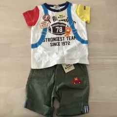 ミキハウスHot Biscuits Tシャツ80ショートパンツ90セット